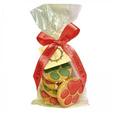 Sachet Biscuit artisanal Os vert & rouge pour chien 