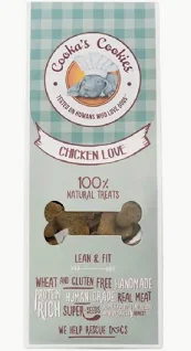 Biscuits artisanaux au poulet forme coeur - Cooka's cookies 
