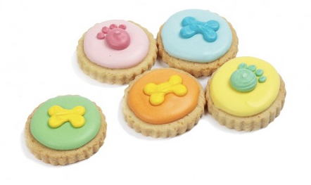Biscuit artisanal glaçage coloré pour chien